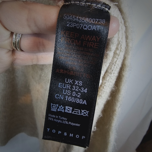 Topshop Womens Ribbed Open Front Cozy Casual Cardigan Sweater - Picture 7 of 7